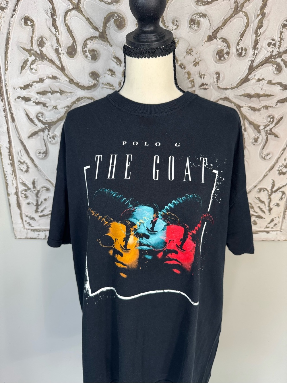 Polo G The GOAT Graphic T-Shirt Black XL Short Sleeve Rap Hip Hop Tee
